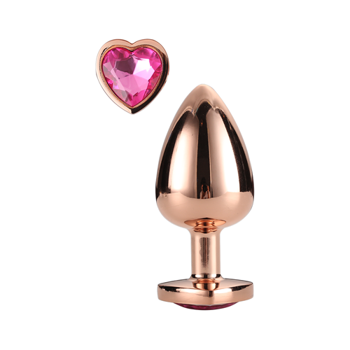 Dream Toys - Gleaming Love - Silver plug - Aluminium buttplug met siersteen